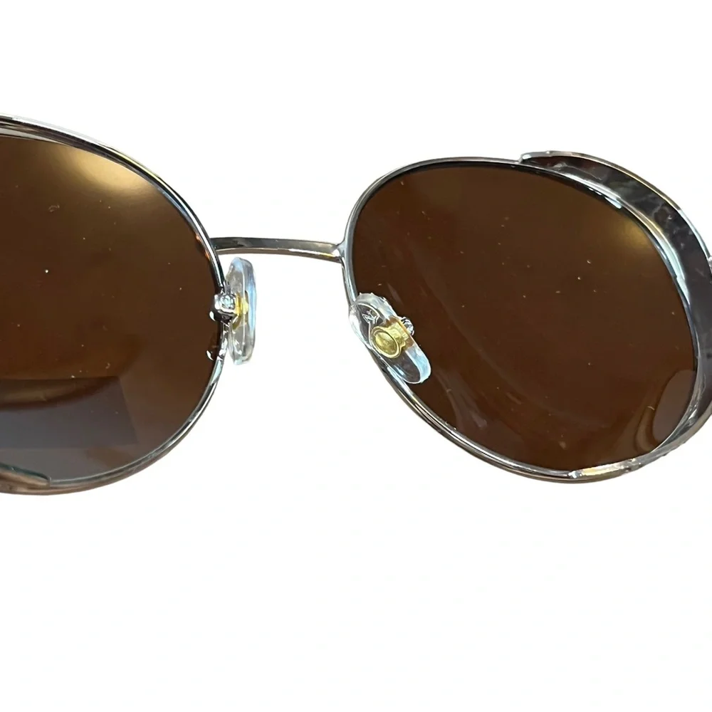 NWT Joes Jeans Gold Round Sunglasses 6061 62 100% UVP Metal Rhinestones